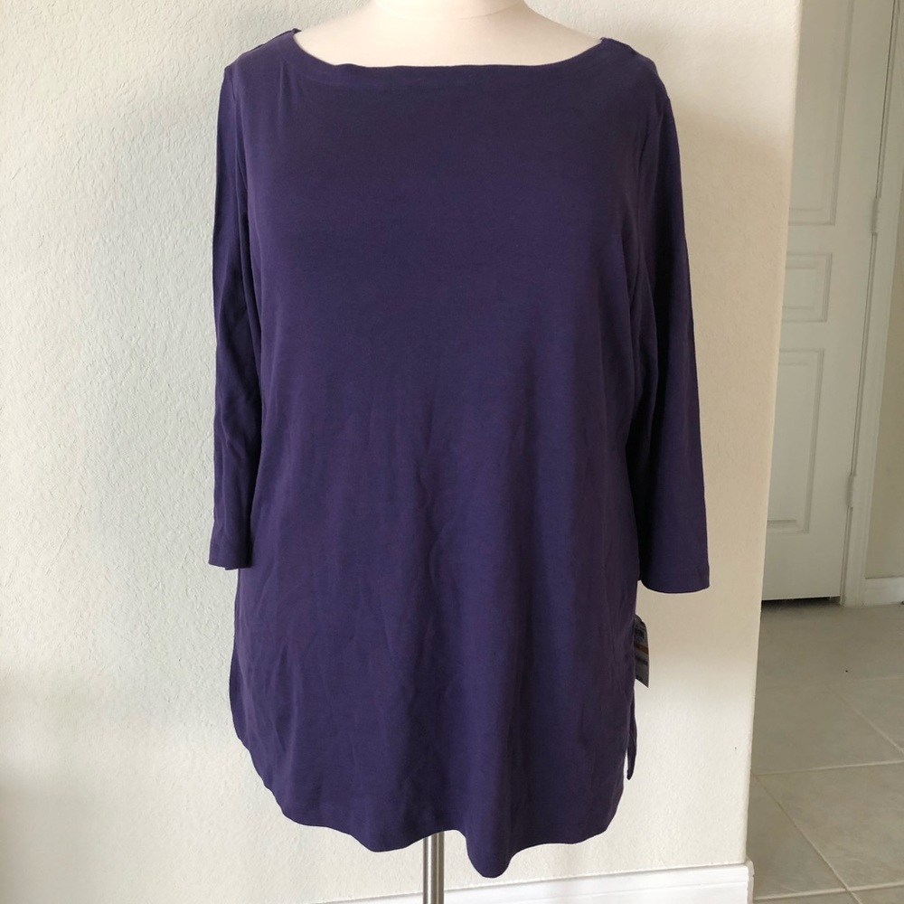 Purple Karen Scott Boatneck Sweater